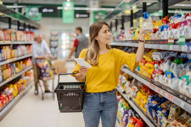 A customer shopping at a Hill City supermarket